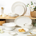 Creative White Ceramic Plate Luxury Plates Sets Dinnerware Ceramic Plates Sets Dinnerware Tableware  for Wedding