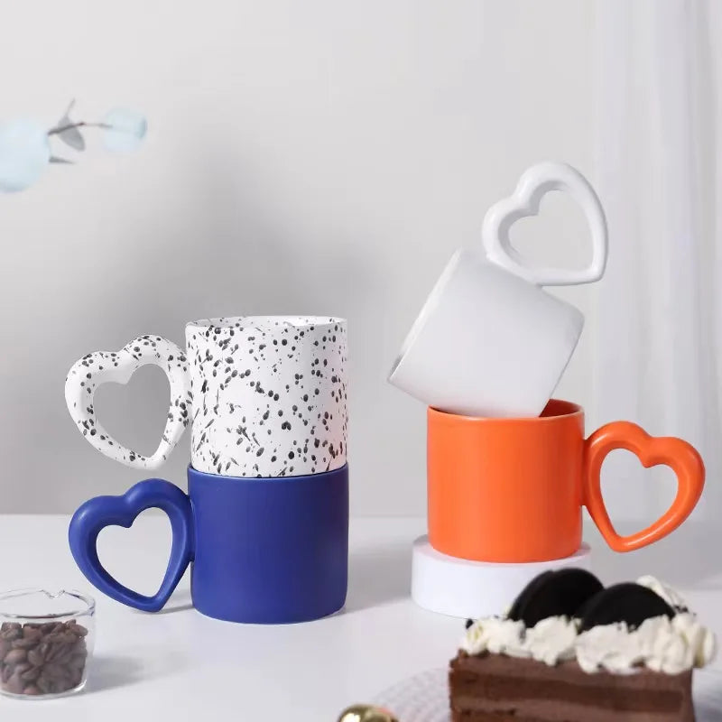 Factory Direct 300ML Ceramic Cup Coffee Cup With heart Handle