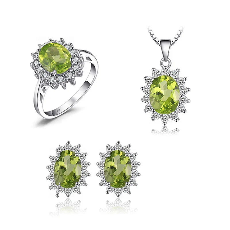 Custom Hot Real Earring Women Crystal Necklace China Wholesale 925 Silver Jewelry Set Birthstone Rings Fine Jewelry Jewelry Sets