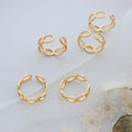 Wholesale Custom Women's Fashion Finger Jewelry 18k Gold Plated Stainless Steel Oval Link Chain Open Cuff Ring