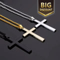 Wholesale Fashion Hiphop Jewelry High Polished Alloy Gold Hip Hop Long Chain Small Boys Cross Pendant Necklace for Men