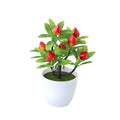 Simulation Potted Green Plant Simulation Fruit Bonsai New 7 Small Fruit Potted Artificial Flower Plastic Flower Ornaments