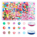 Factory Direct Sale 15 Grids Polymer Flat Clay Beads for Bracelet Making Kits  Poly Clay Kids Beaded Jewelry