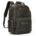 Men's Crazy Horse Leather Backpack Multifunctional Cowhide Schoolbag Large Capacity Rucksack Travel Bag