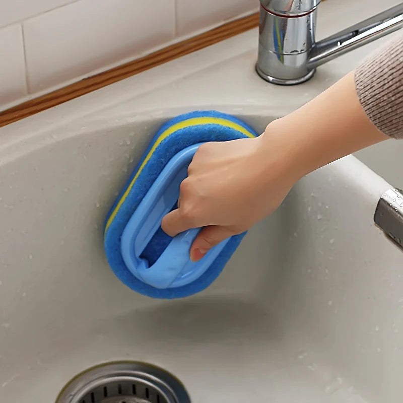 HelloWorld Kitchen Bathroom Tile Decontamination Cleaning Brush Sponge Bathtub Brush Household Cleaning Tool