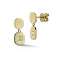 Milskye Great Fashion Jewelry for Women Cute Jewelry 18k Gold Plated 925 Silver Pearl Double baguette Drop Studs Earrings
