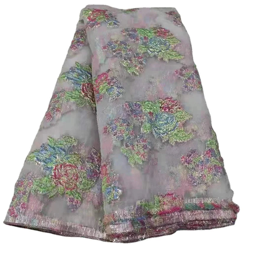 Wholesale Fashion Flower Jacquard Brocade French Lace Fabric for Party Dress