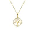 New Korean 14k Gold INS Simple Style Round Tree Pendant Collar Chain S925 Women's Sterling Silver Necklace
