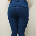 Navy Equestrian Breeches Women Full Seat Silicone Print Women Horse Racing Pants with Pocket Wholesale Equestrian Sport Breeches