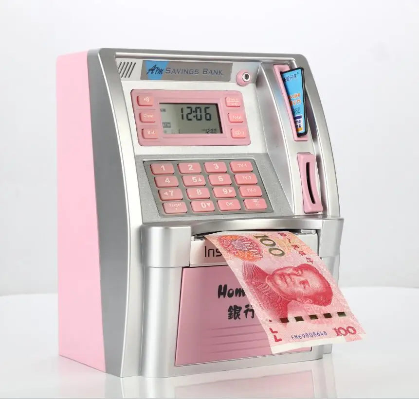 New Design Piggy Bank for Girls Atm Machine with Screwdriver Cartoon Kids Money Box