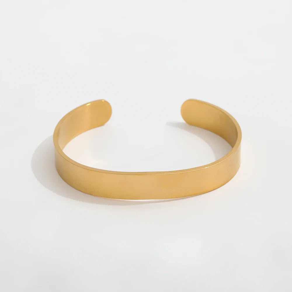 Fenny 18K PVD Plated Wholesale No Fade Dainty Designer Couples Matte Drawing Cuff Stainless Steel Bracelet for Women