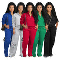 Women's Sweatshirt Two-piece Set Fleece Thickened Sportswear Loose Plus Size Winter Clothing Zipper Jackets Wide Leg Pants