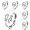 Valentines Friendship Gift Silver Plated I Love You Hug Ring Opening Adjustable Daughter Sister Mom Loving Couple Hug Rings