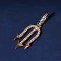 Fashion Mens Hip Hop Jewelry 925 Sterling Silver VVS Moissanite Diamond  Necklace Hot Selling Iced Out Trident Pendant