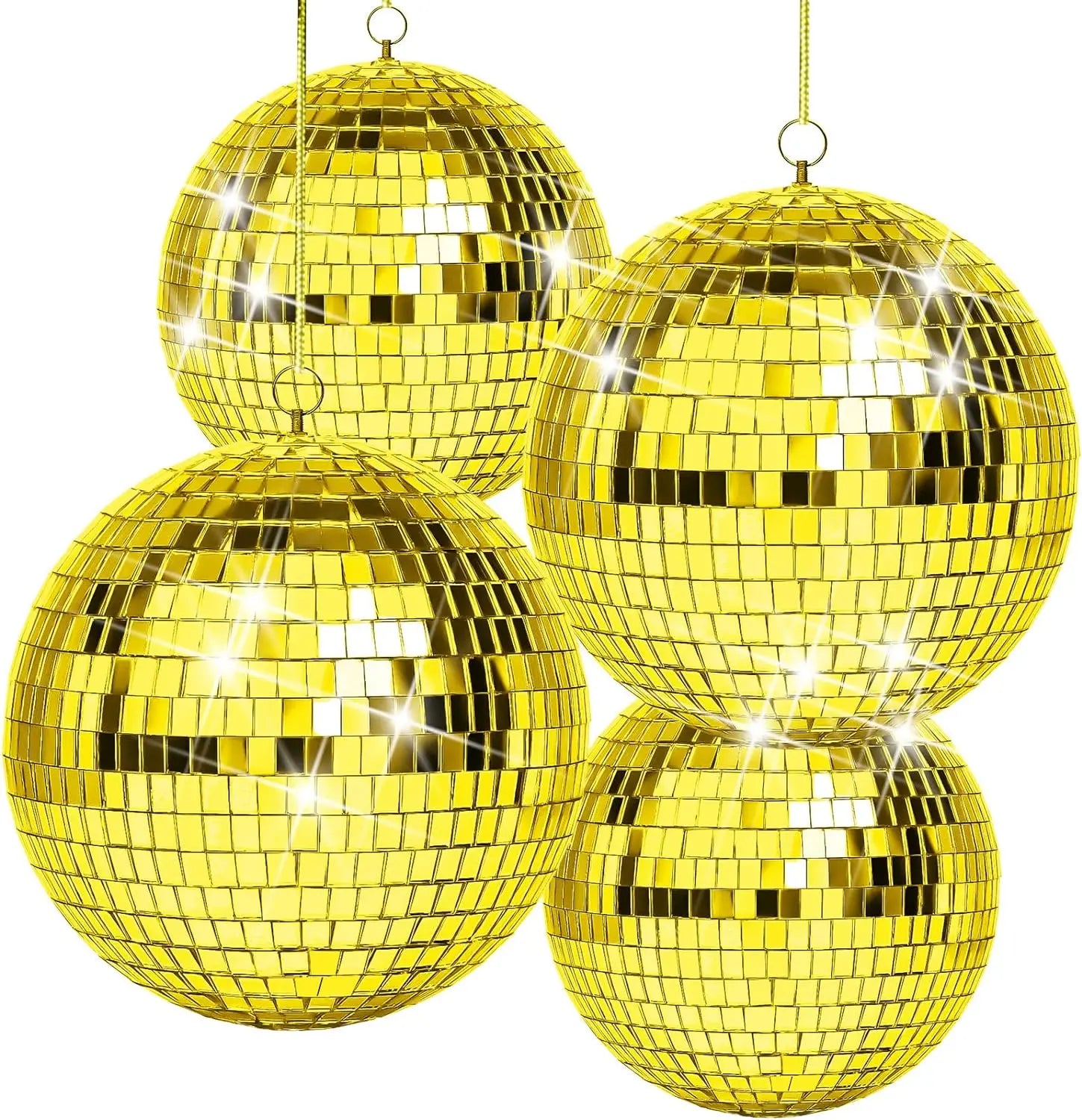 Hot Sale 2CM-100CM Hanging Mirror Disco Ball Cool and Fun Hanging Party Disco Ball Golden Glass Disco Balls Christmas Decoration
