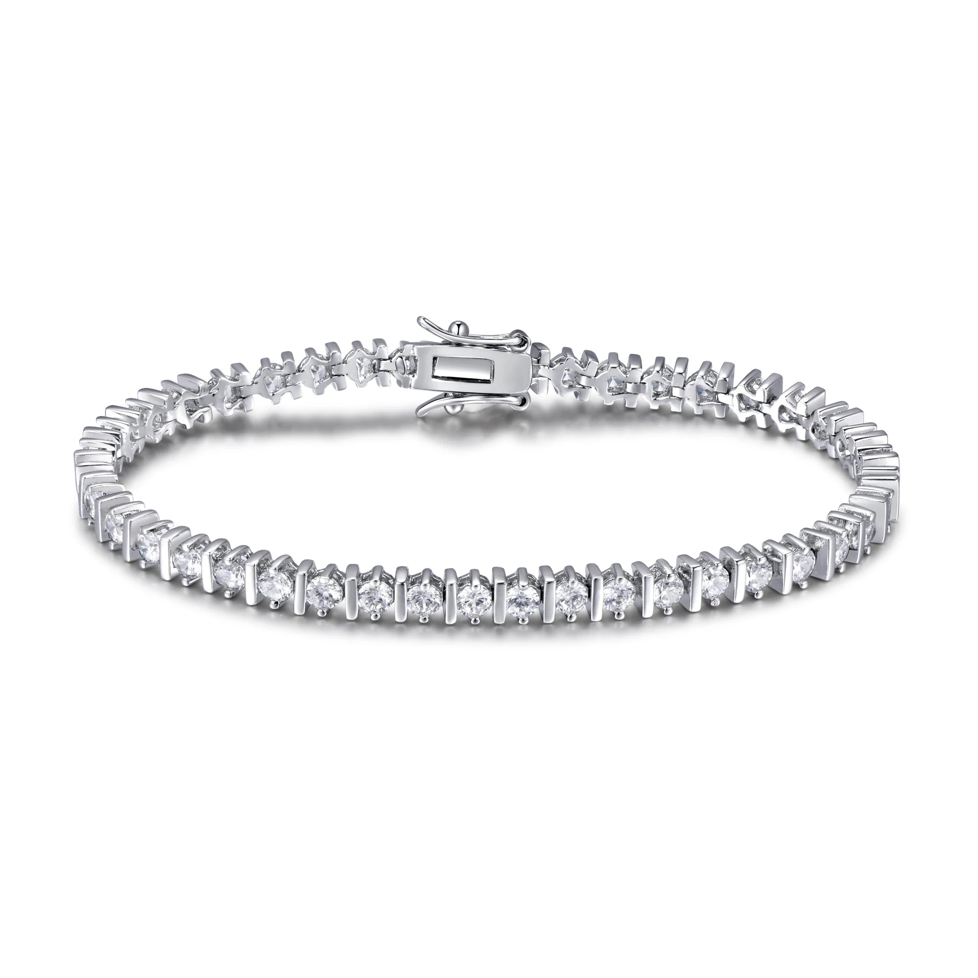 New Iced Out Bling Jewelry Unisex Tennis Chain CZ Baguette Hip Hop Necklace