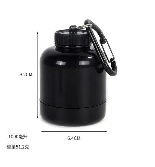 Hot Sale Custom Logo 100ml 200ml Shaker Bottle Container Funnel Gym Protein Powder Storage Keychain Pre Workout Key Chain