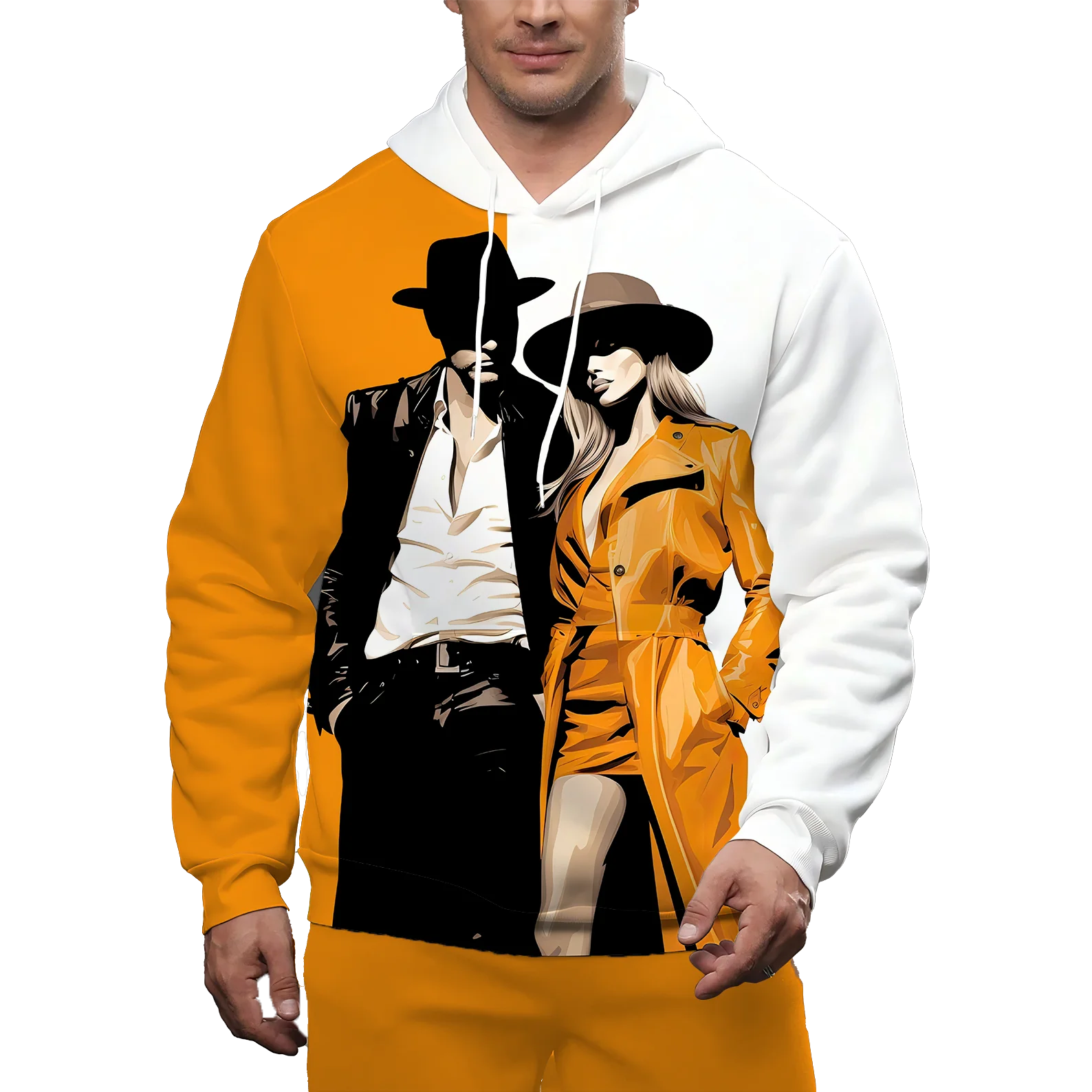 Men's Unique Personality Trendy Style Casual Hoodie with Movie Prints Custom Patterns Numbers Manufactured Fashion Menswear