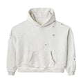 Custom Heavyweight 100% Cotton French Terry Boxy Fix Cropped Ripped Double Layers Waffle Thermal Inside Hoodies for Men