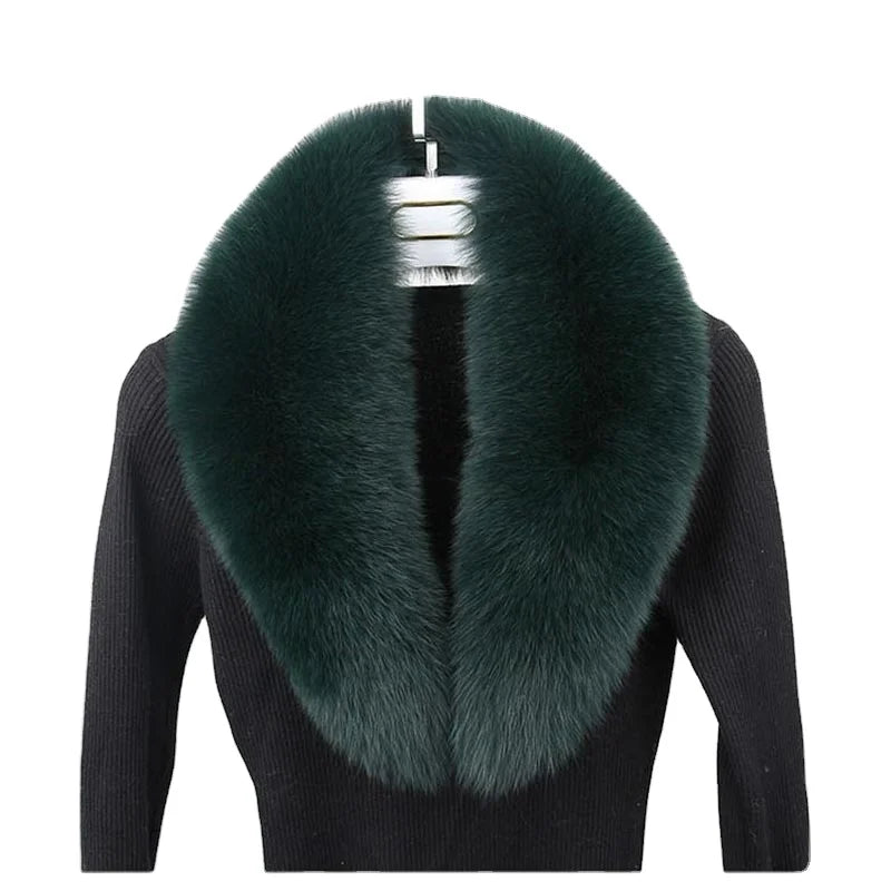 MWFur Fashion Luxury Fox Fur Collar Scarf for Women MS.minshu Factory Custom Made Fox Fur Collar for Winter Jacket