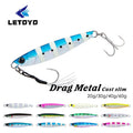 LETOYO DRAG METAL Cast Slim Metal Jig 3D Print Artificial Bait Boat Fishing Jigging Lure 20/30/40/60g Slow Pitch Hard Bait