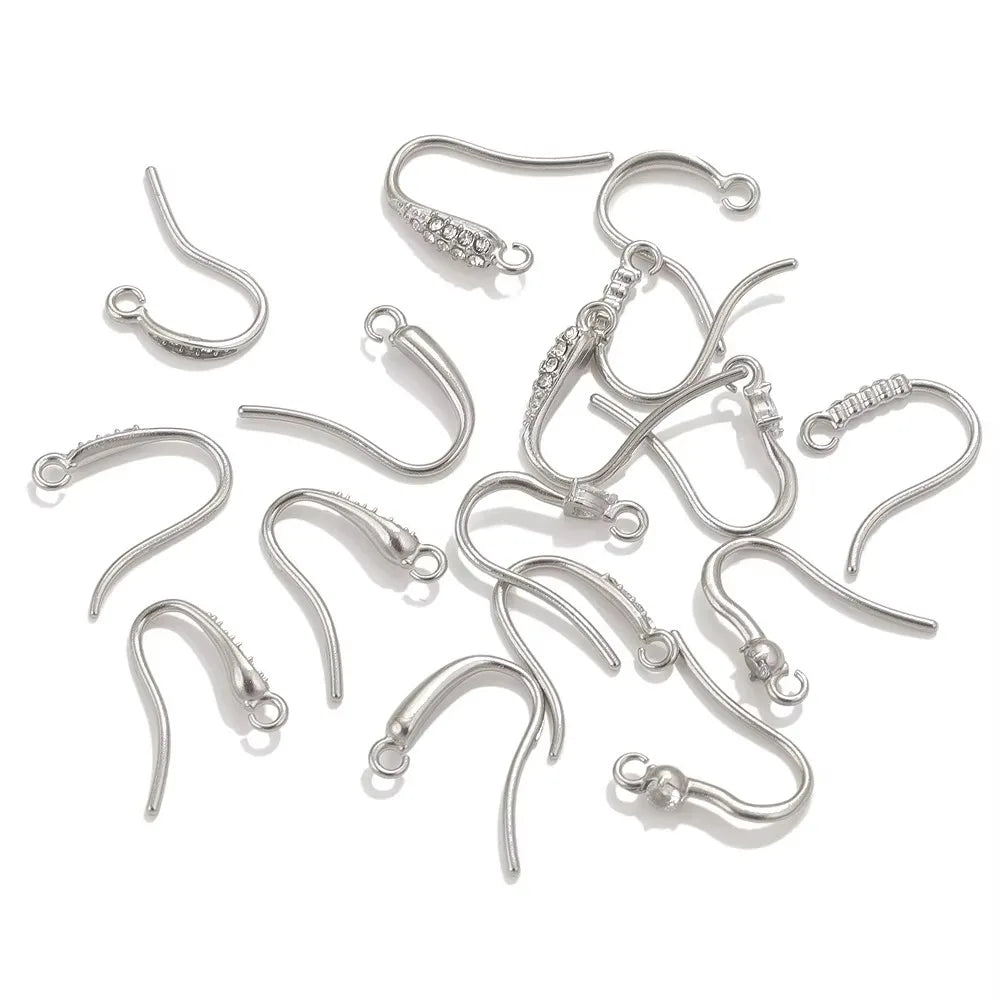 Stainless Steel Titanium Steel Fishing Line Semi-Finished Diamond Ear Hook French Romantic Fashion Basic Connector Earhook