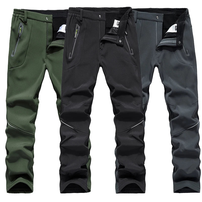 Lightweight Breathable Athletic Men's Softshell Pants Water-Repellent Outdoor Climbing Hiking Pants Windproof Warm for Outdoor