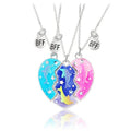 G1569 Friendship Necklace Jewelry Magnetic Bestfriends Colorful Enamel Heart Pendant Bff Best Friends Necklaces for 3