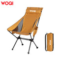 WOQI Aluminum Modern Ultralight High Back Camping Chair with Headrest Foldable Portable Compact for Outdoor Hiking