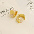 Wholesale Fashion Cheap Simple Trendy Earrings Cute Heart Tarnish Free Jewelry Gold Plated Tiny Hoop Earrings for Holiday Gifts