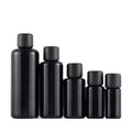 10ml-100ml Black Glass Essential Oil Bottles (100pcs MOQ) Hot Stamping Shape Crown Cap Custom Logo Reed Diffuser Ready Silk