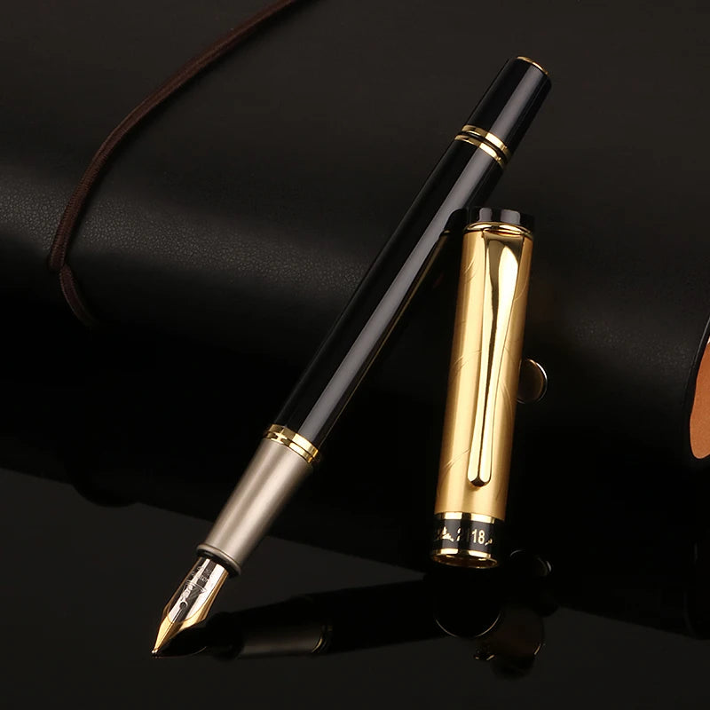 2026 Premium Executive Red Fountain Pen Finely Metal Barrel with Gold Clip & Precision Nib for Distinguished Gifting