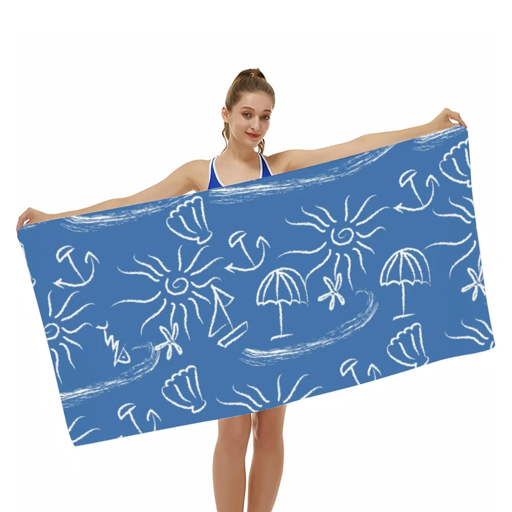 Chars Quick Dry Custom Sublimation Microfiber Waffle Sand Free Beach Towel With logo