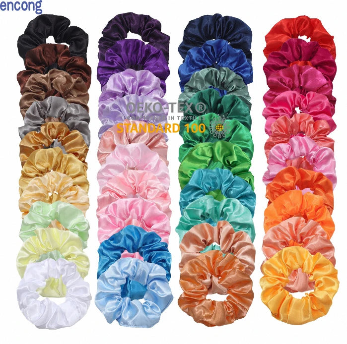 Wholesale 3.5cm Width Elastic Hair Ties Custom Silk Scrunchie 19 Momme 100% Mulberry Silk Hair Scrunchies