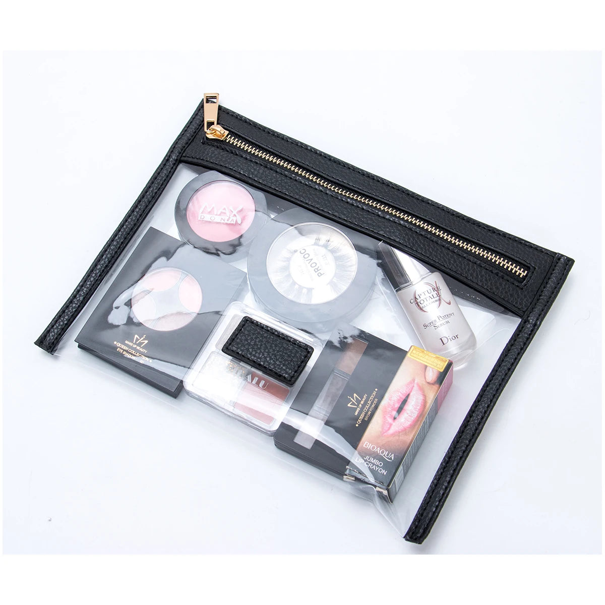 Wholesale Clear Zipper Waterproof Woman Plastic PVC Pouch Bag Vanity Cosmetic Beauty Makeup  case Pouch Box Bag
