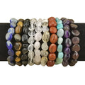 Fashion Irregular Tumble Natural Gemstone Infinity Stretch Bracelet for Women Men Party Gift Classic Bangle Stone Bead Jewelry