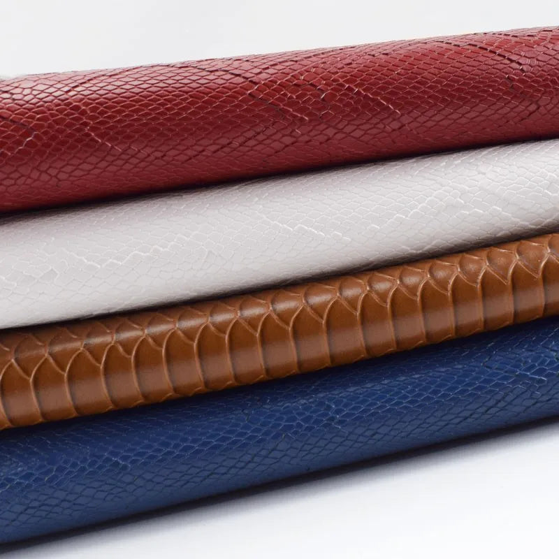 Deepeel WDD006 Waterproof PVC Artificial Leather for DIY Sewing Clothes Accessories Snake Striped Faux Synthetic Leather Fabric