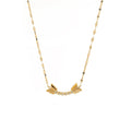 Plated Wave Link Choker Necklace 18K Gold Plated Stainless Steel Charms Clear Cubic Zirconia Butterfly Women Buddhism