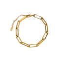 18K Gold Plated Stainless Steel Linked Chain Bracelet for Women Trendy Cuban Charm Not Tarnishing Jewelry for Anniversaries