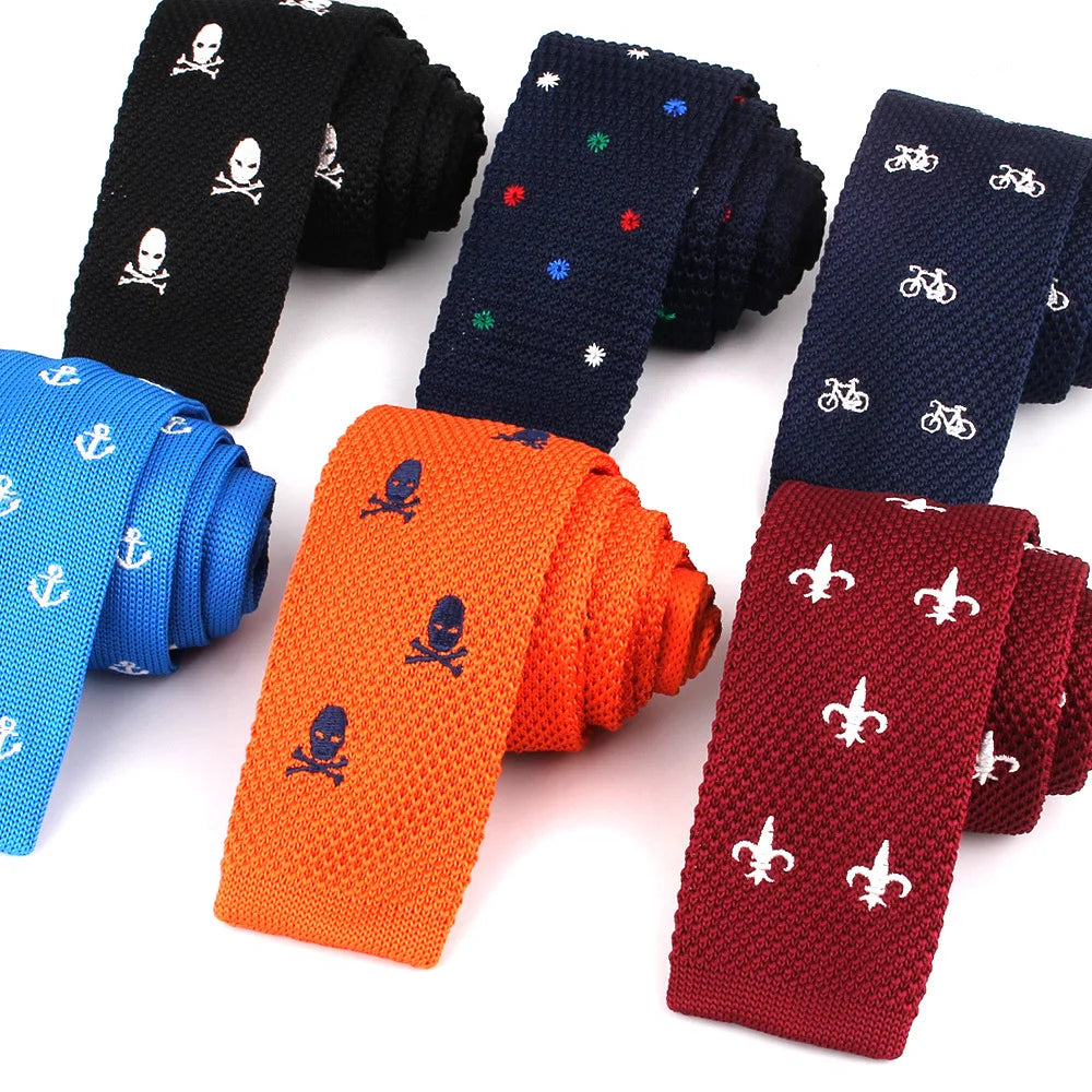Wholesale Luxury Mens Knit Neckties Skinny Narrow Silk Knitted Ties for Men in Zhejiang