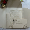 Nice Design Wedding Invitation Card Frosted Acrylic Suite Pocketfolder Style with RSVP Card