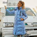 Factory Directsale Hooded Puffer Jacket Warm Long Bubble Cotton Ladies Long Quilted Winter Coats