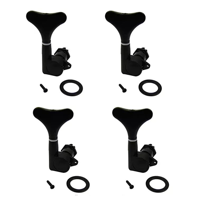 Black 2+2 Sealed Bass Guitar Tuners Tuning Pegs Keys Machine Heads for 4 String Bass Guitar