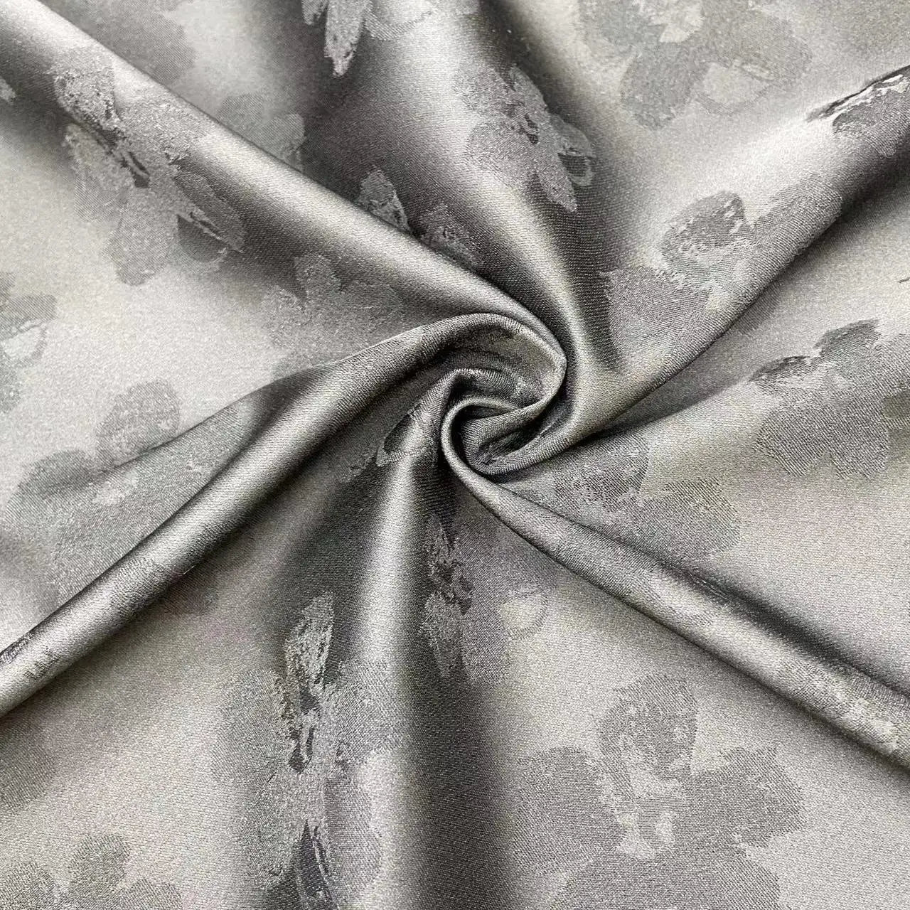 Eco-friendly Men's Summer Short Sleeve Fabric Satin Shirt Fabric Recycled Polyester Printed Satin Fabric