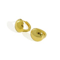 WMEA526 Gold Simple Bead Hoop Huggie Earring S925 Sterling Silver High Polished Half Ball Fine Hoop Earrings