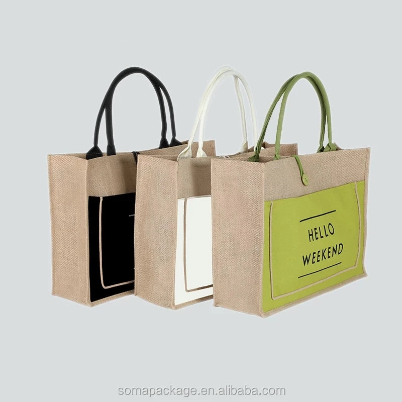2024 Factory Custom Jute Bag Custom Jute Bag Small Burlap Jute Tote Bag Tongcheng OZIS