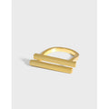 Fashion Wild 925 Sterling Silver Double Layer Bar Rings for Girls Birthday Gifts