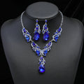 DUYIZHAO Wholesale Price Hot Selling Fashion Jewelry Women's Set Crystal Necklace Earrings Bridal Set for Wedding Accessories
