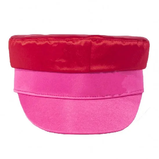 Fashion Summer Two Tone Satin Women Captain Sailor Hat Newsboy Cabbie Baker Boy Peaked Beret Fiddler Captain's Hat Custom