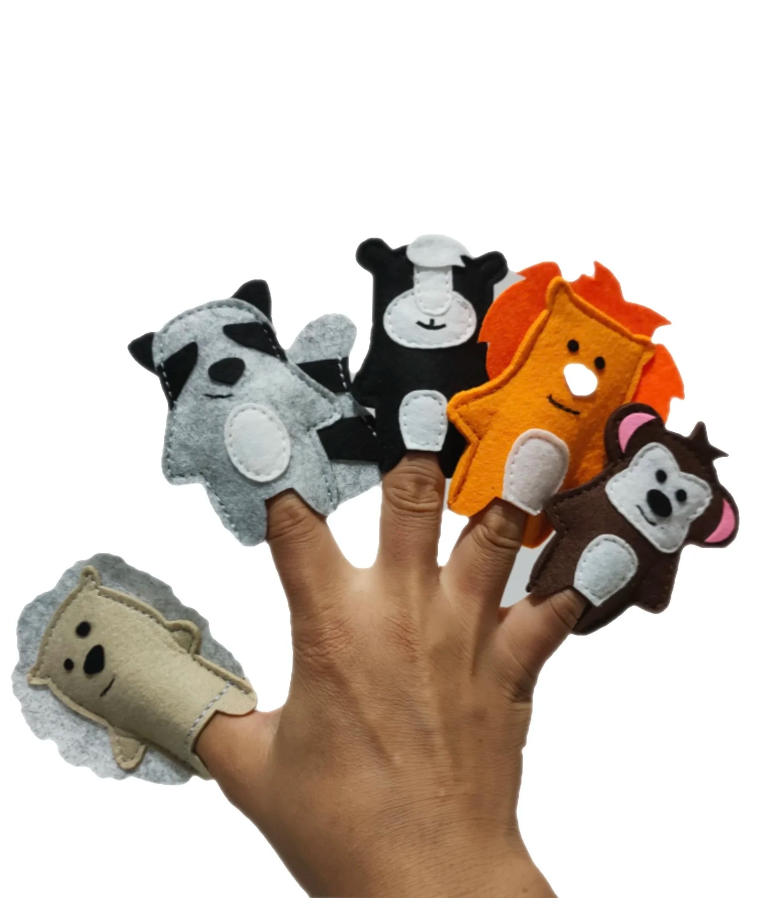 Custom Made Animal Puppets Felt Finger Hand Puppets for Sale